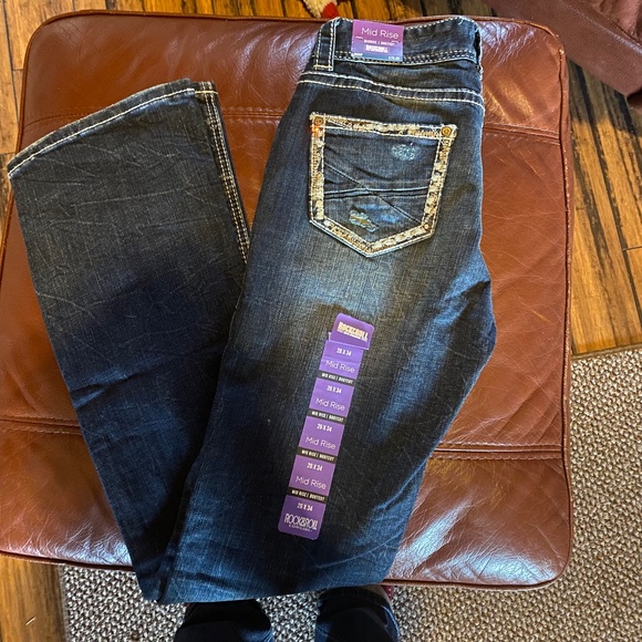 Rock & Roll Denim Mid Rise Bootcut Jeans - Picture 1 of 5